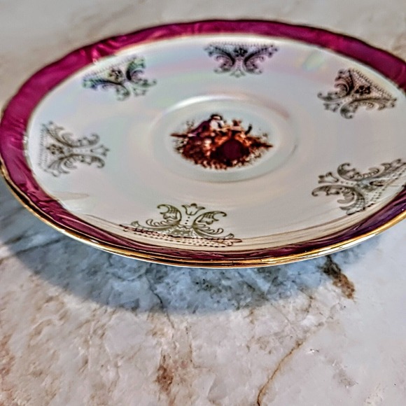 GNA Fine Porcelain SAUCER for Tea Cup 24k Gold Iridescent Victorian Replacement - Picture 9 of 12